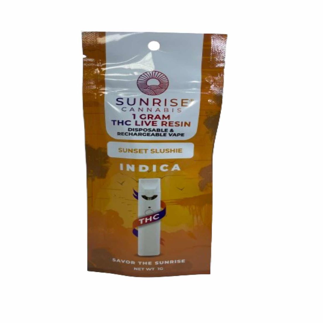 SUNRISE CANNABIS SUNSET SLUSHIE LIVE RESIN DISPOSABLE 1G