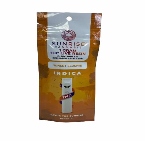 SUNRISE CANNABIS SUNSET SLUSHIE LIVE RESIN DISPOSABLE 1G