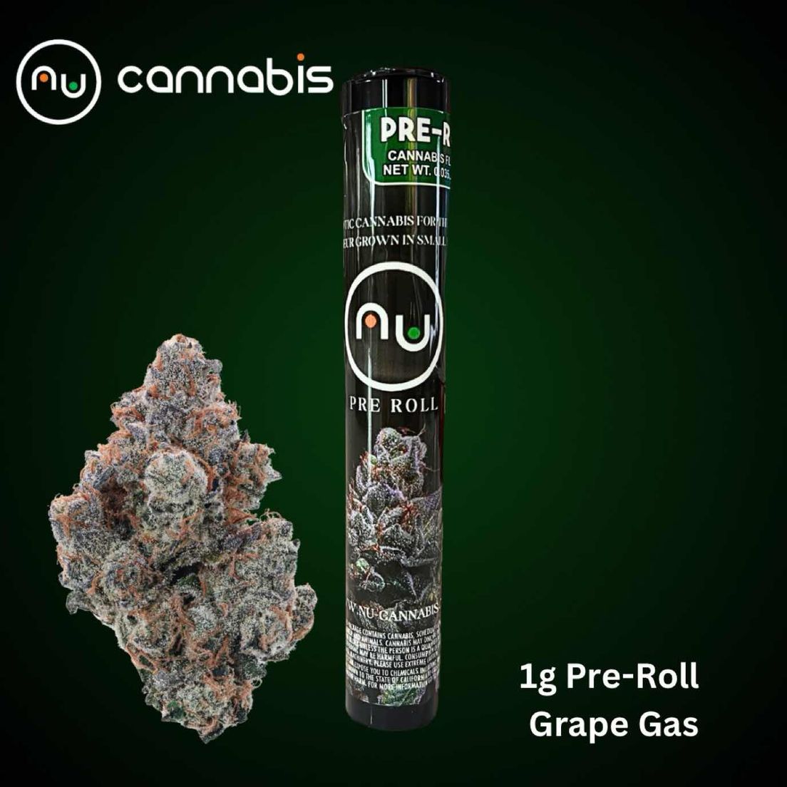 NuCannabis - Grape Gas 1.25G - PRE ROLL