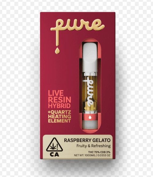 Pure- Raspberry Gelato Live Resin Cartridge 1g (H)