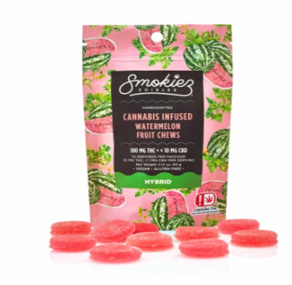 Smokiez Watermelon 100mg HYBRID Fruit Chews