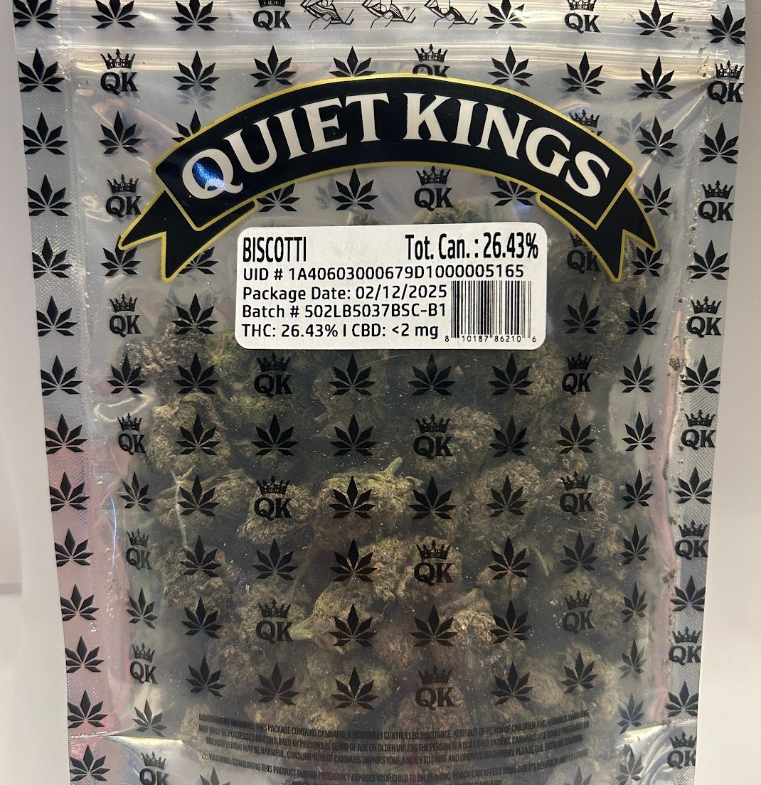 Quiet Kings - Flower Bag - Biscotti - 28g - Indica