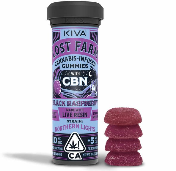 Lost Farm - Black Raspberry Northern Lights - CBN 10:5 Gummies - 100mg.