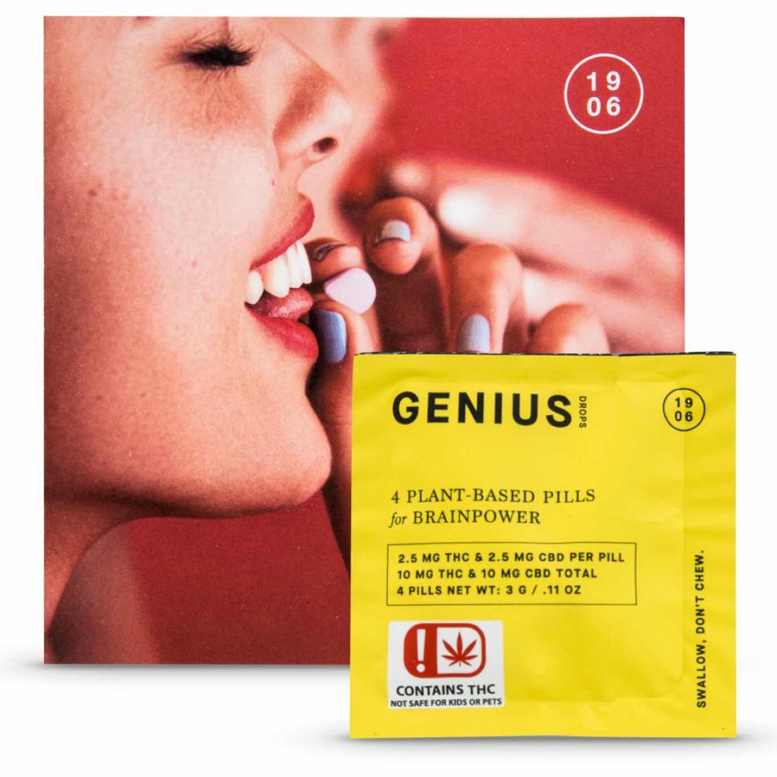 1906 - 10mg THC/ 10mg CBD Drops - Genius (Pouch)