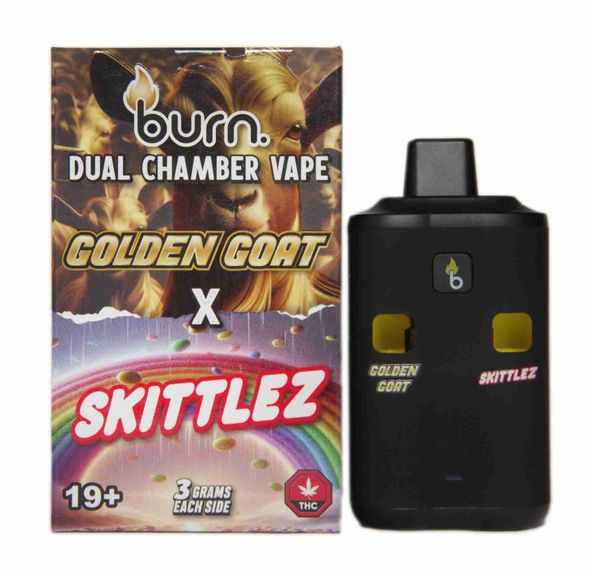 6 Gram Dual Chamber Burn Disposable – Golden Goat + Skittlez (3+3 Gram)