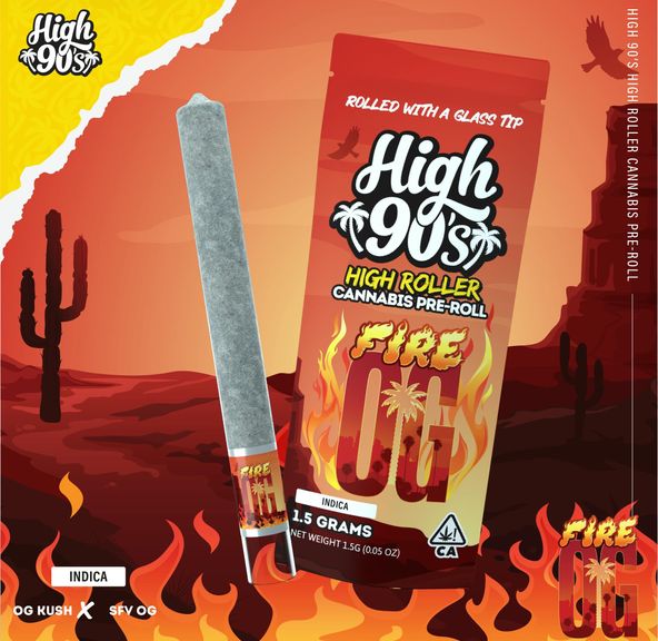 High 90s- Fire OG High Roller Preroll 1.5g (I)