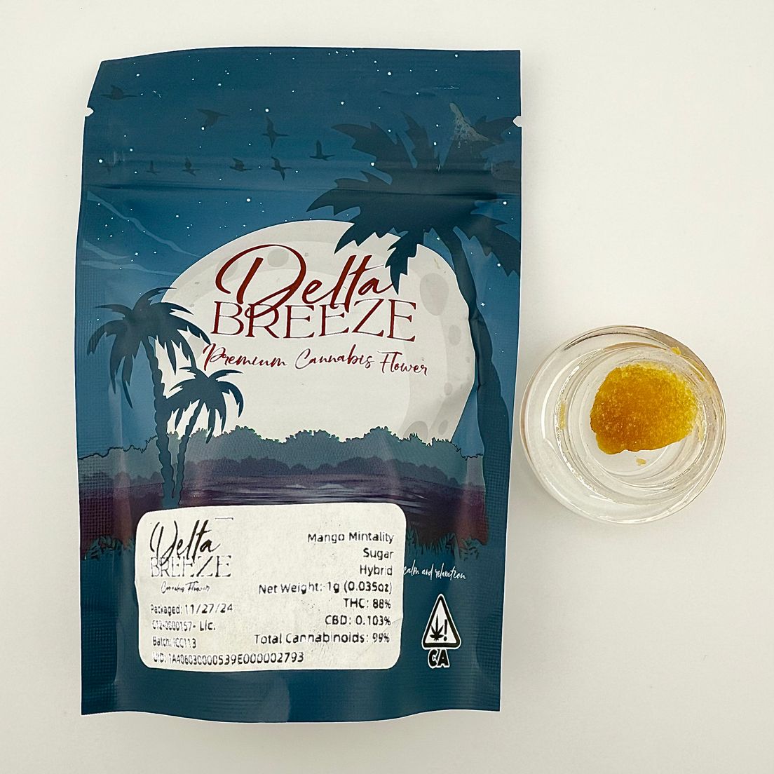 PRE-ORDER ONLY *BLOWOUT DEAL! $25 1g Mango Mintality (Hybrid) Sugar - Delta Breeze