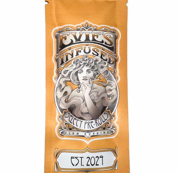 Evie’s 0.7g Shatter & Kief pre roll $10