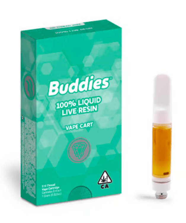Buddies Brand - Banana Dog - 100% Liquid Live Resin Vape Cart 1g