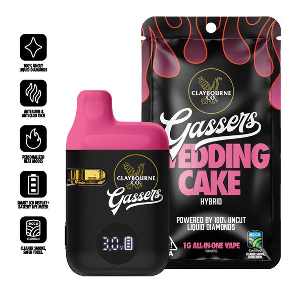 Claybourne Co. - Gassers Liquid Diamonds AIO - 1g - Wedding Cake
