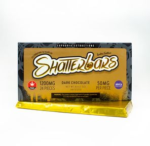 1200mg Indica Dark Chocolate Vegan Shatter Bar by Euphoria Extractions GOLDEN TICKET INSIDE