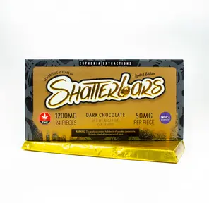 1200mg Indica Dark Chocolate Vegan Shatter Bar by Euphoria Extractions GOLDEN TICKET INSIDE