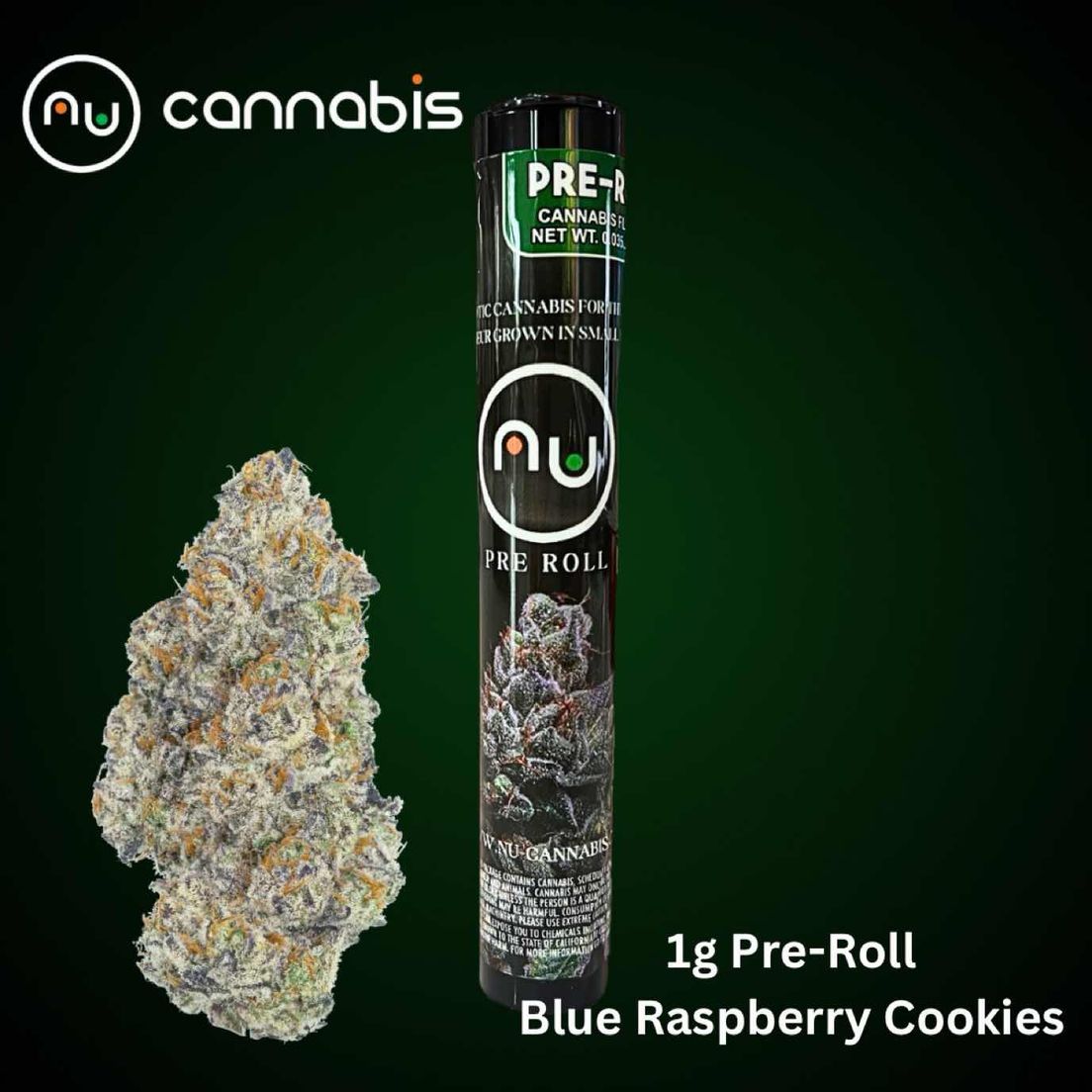 NuCannabis - Blue Raspberry Cookies 1.2g - PRE ROLL