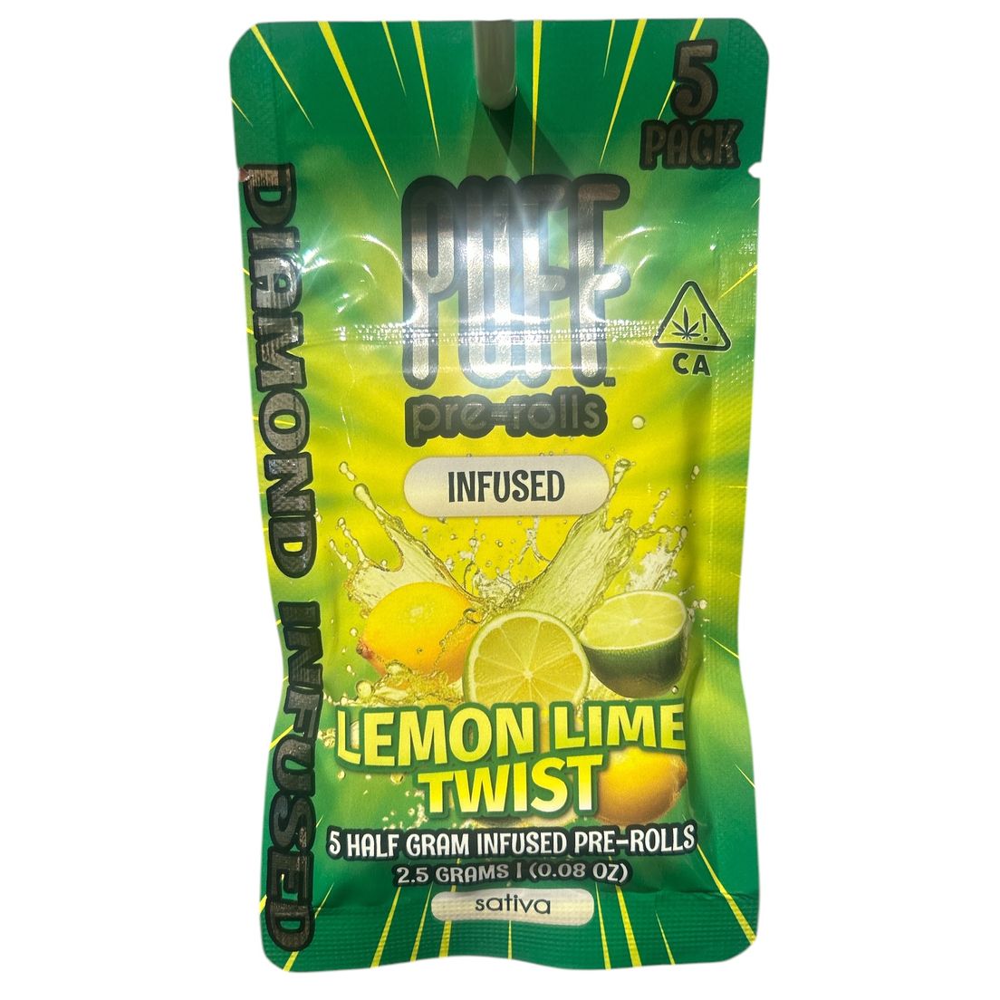 Puff - Lemon Lime Twist Diamond Infused Preroll 5 Pack