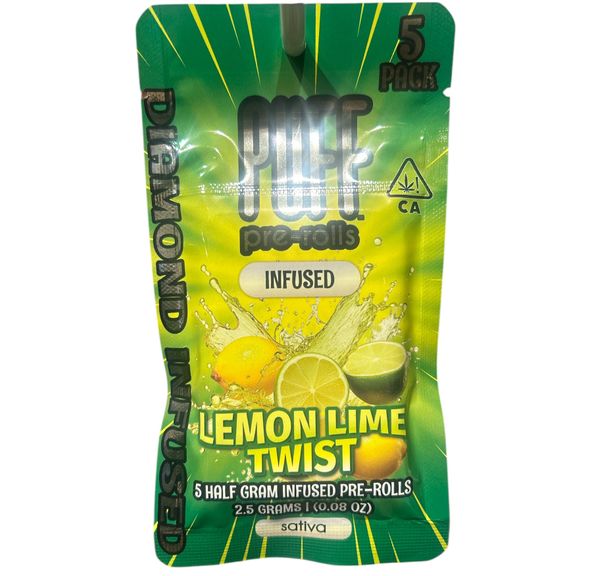 Puff - Lemon Lime Twist Diamond Infused Preroll 5 Pack