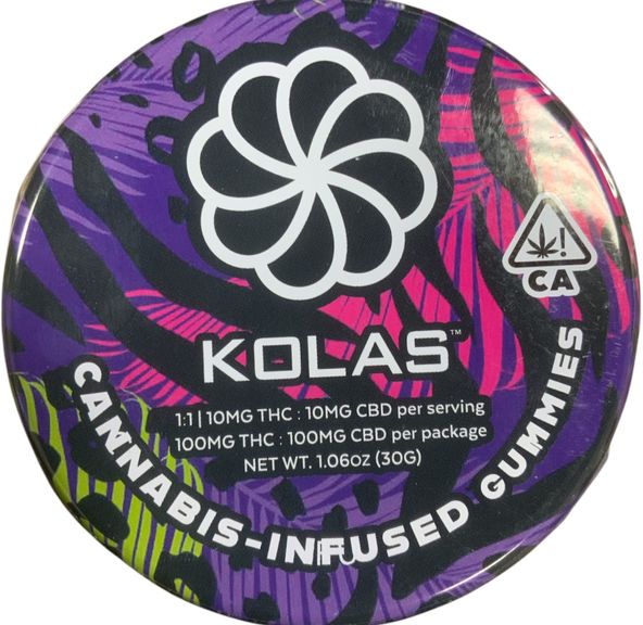 Kolas - Mixed Berry 1:1 THC:CBD - 100mg Gummies