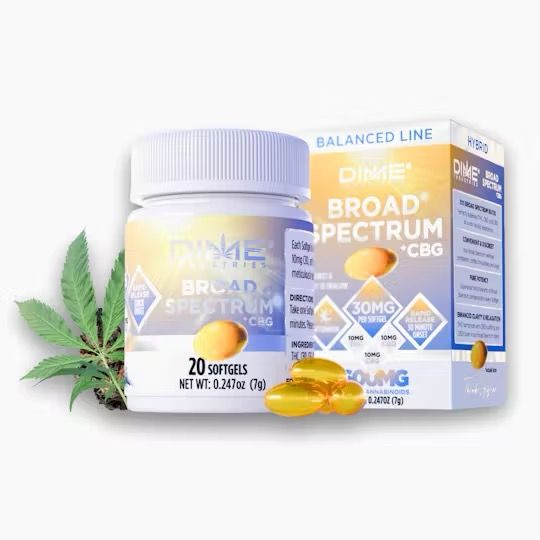 Dime Industries- Balanced Lime Afternoon CBG Soft Gels 20ct 30mg Per, 600mg (H)