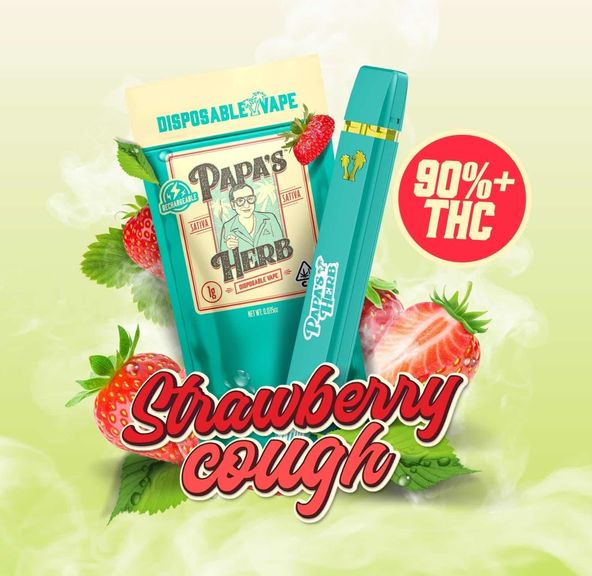 1g Strawberry Cough All In One Vape - PAPA'S HERB