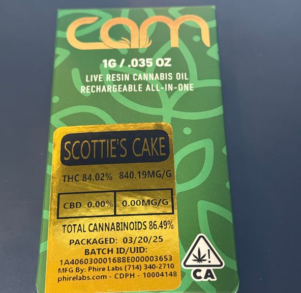 Cam- Scottie's Cake Live Resin Rechargeable AIO 1g (H)