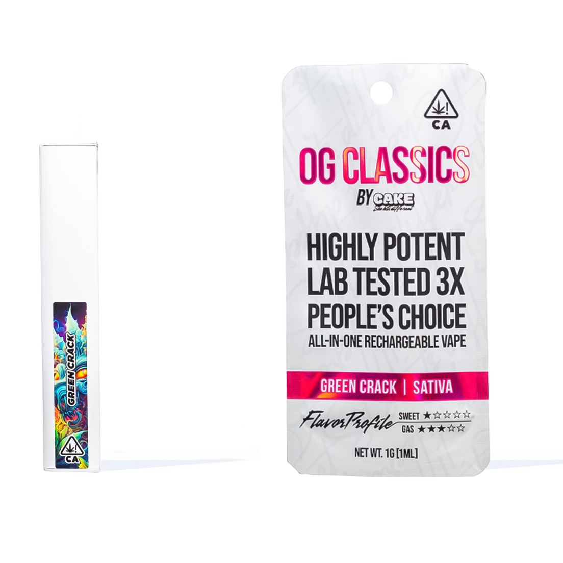 Cake AIO Vape OG Classics Green Crack 1g