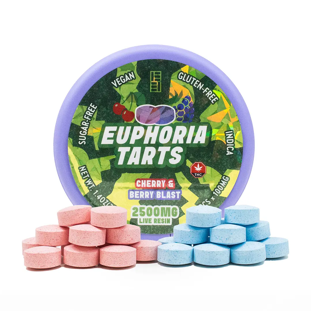 2500mg Indica Live Resin Cherry & Berry Tarts by Euphoria Extractions (SUGAR FREE, VEGAN FRIENDLY)