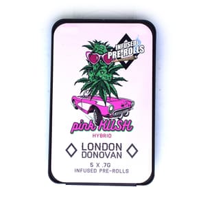 Pre Rolls | Infused | London Donovan | 5 Pack | 0.75G x 5 | Pink Kush | Indica | $25.00