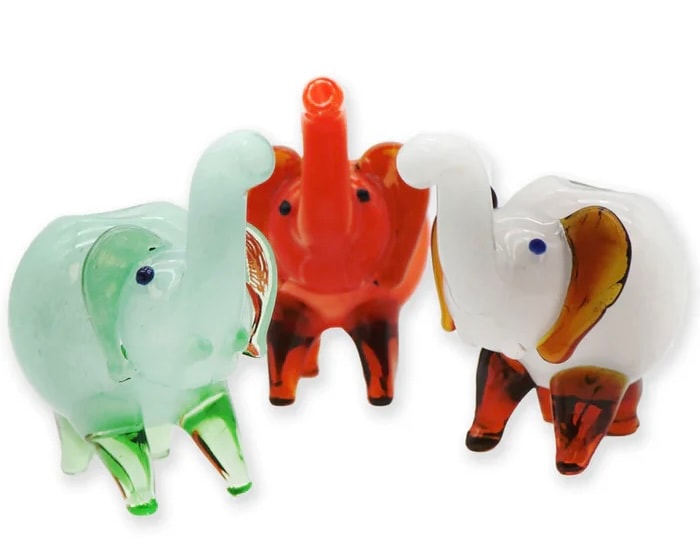 E6" Two Tone Elephant Glass Pipe - Assorted Color