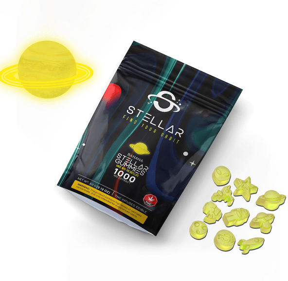 1000mg Banana Galaxy Gummies by Stellar Treats