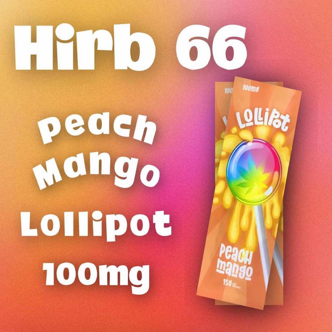 HIRB PEACH MANGO LOLLIPOT 100mg