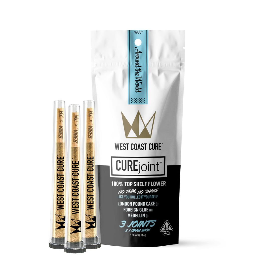 West Coast Cure - Around the World - Prerolls - 3pk - 3g - Indica