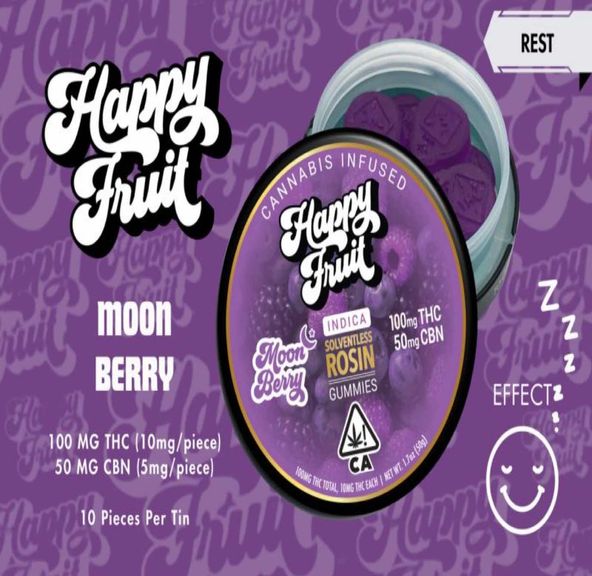 Happy Fruit - Moon Berry Rosin Gummies - 100mg THC/50mg CBN