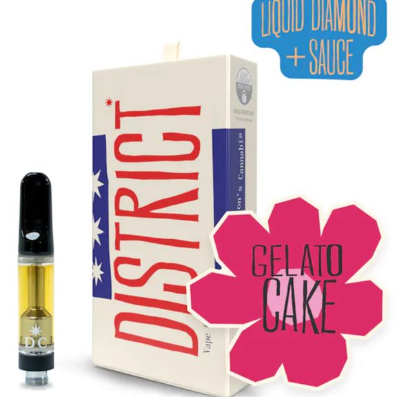 District Cannabis | Gelato Cake | Liquid Diamond and Sauce Vape Cartridge | 0.5g | Hybrid