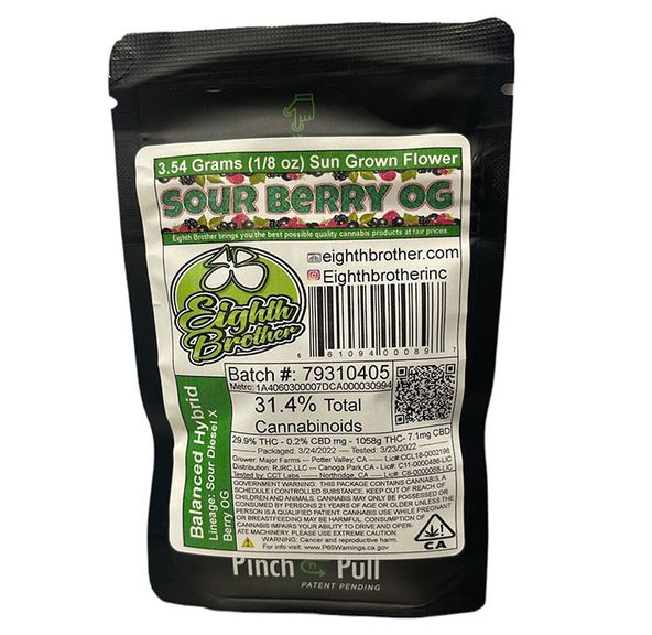 Sour Berry OG by Eighth Brothers 3.5g THC 31.1%