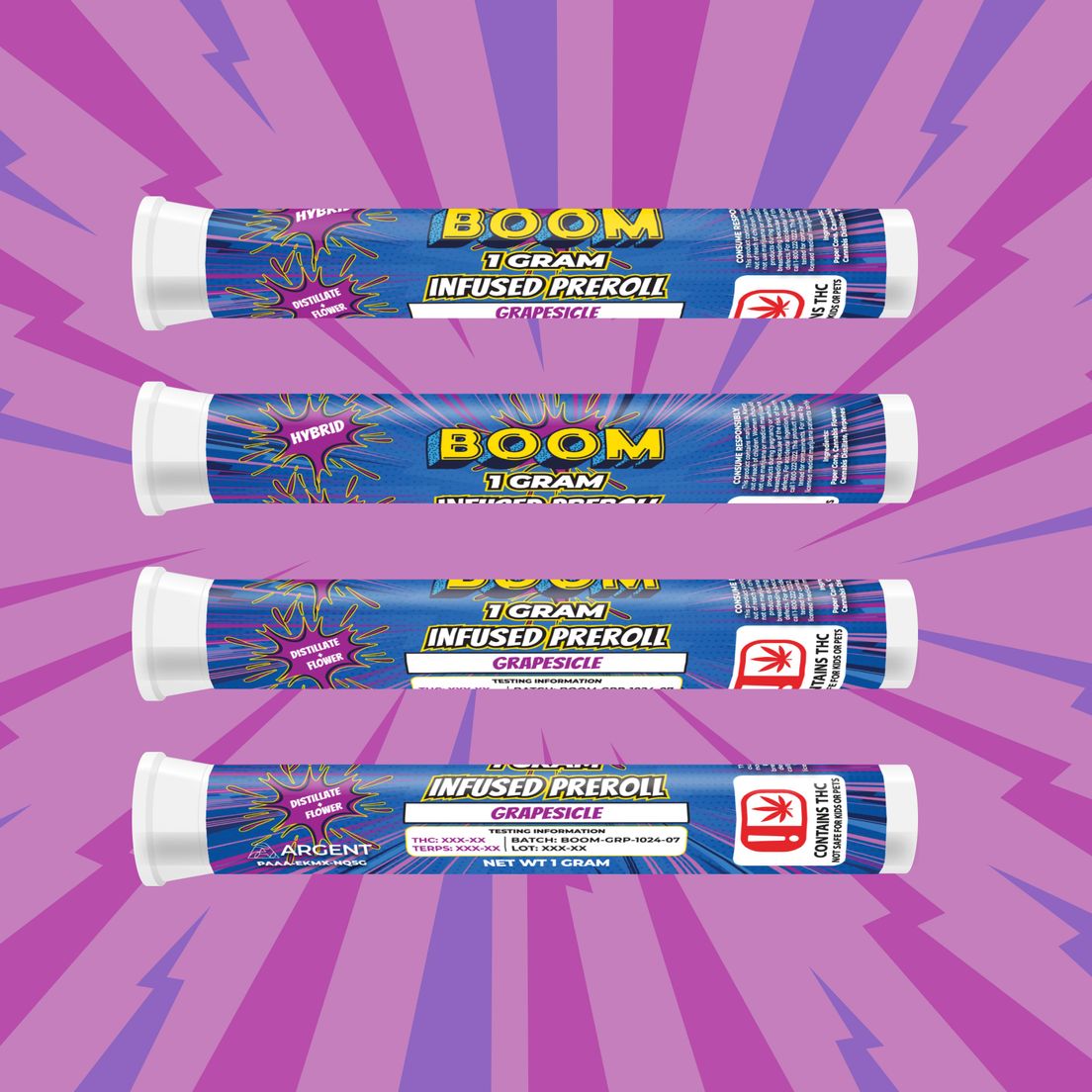 BOOM GRAPESICLE INFUSED PREROLL 1G