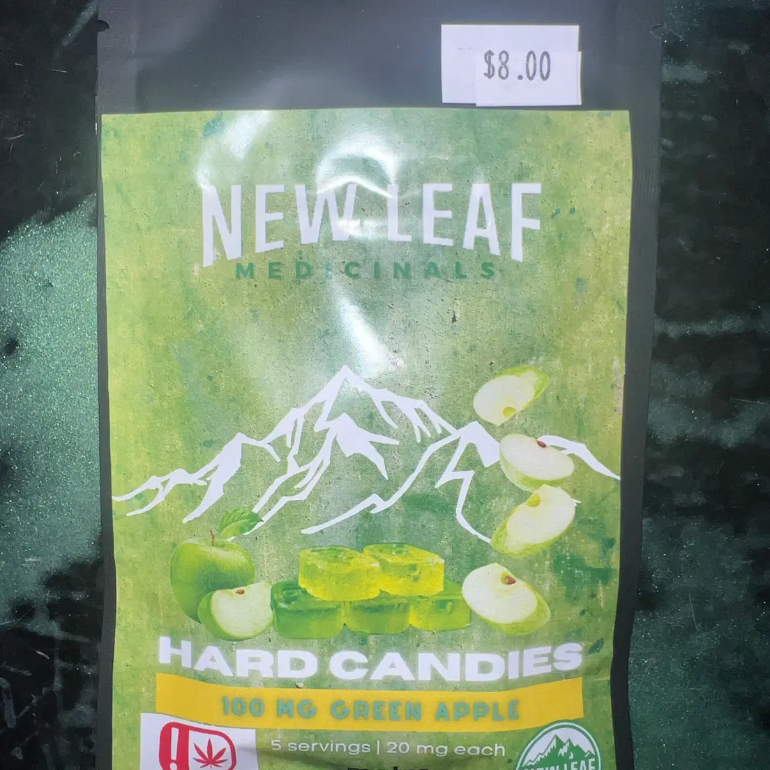 100mg Green Apple Hard Candy