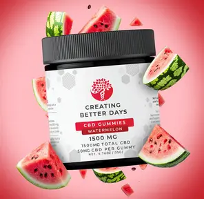 CBDays 50mg CBD Watermelon Gummies, 30ct.