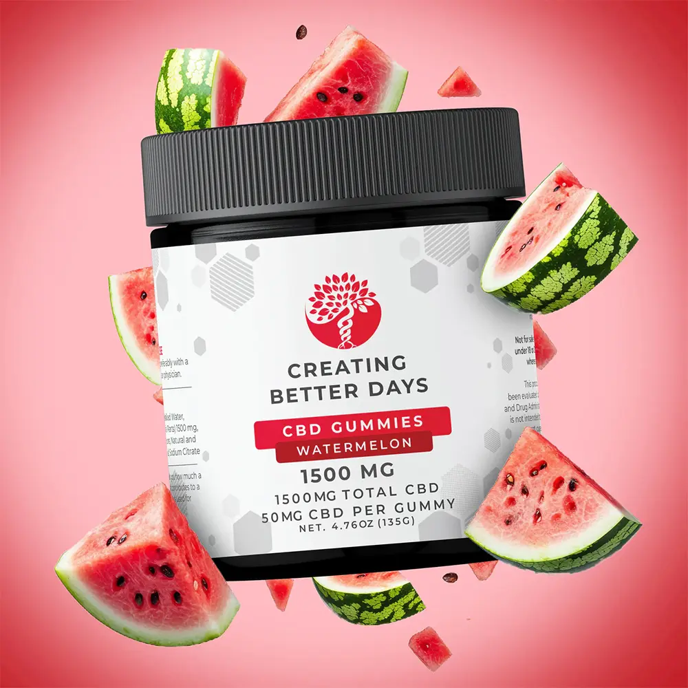 CBDays 50mg CBD Watermelon Gummies, 30ct.