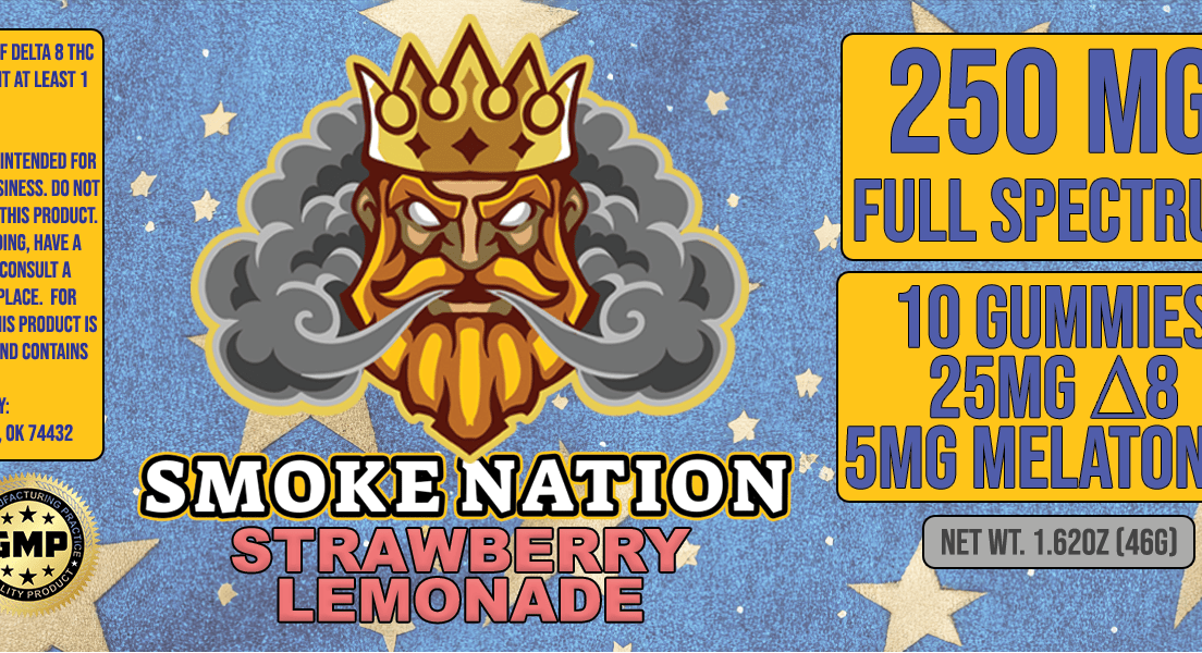 Smoke Nation 250mg Full Spectrum D8 Gummies with Melatonin