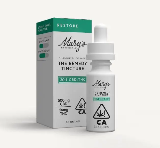 Mary's Medicinals Tincture Restore 30:1 500mg CBD/ 16mg THC