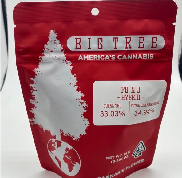 PBnJ (hybrid) - 14g Flower (THC 33%) by Big Tree Cannabis **Buy 2 for $100**