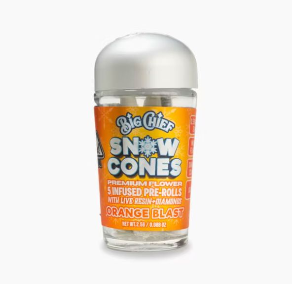Big Chief Snow Cones Mini Infused Pre-Rolls 5pk - Orange Blast