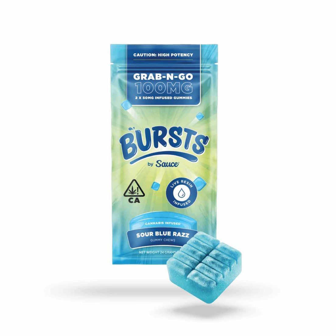 Bursts - THC Gummies (Sour Blue Razz)