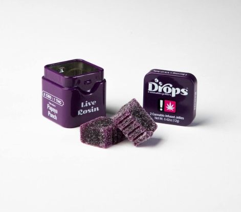 Drops - Blackberry Enhanced Rosin Gummies 1:2 THC:CBD