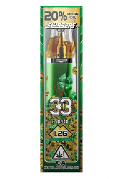 Sluggers 33 1.2g Disposable Vape 82.1%