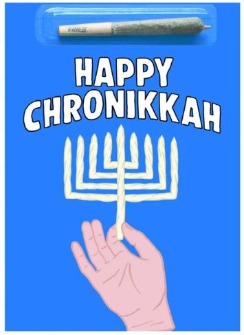 420 Greeting Card W/ Joint Holder " Happy Chronikkah" $8
