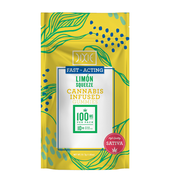 Dixie Fast Acting Gummies Limon Squeeze 100mg