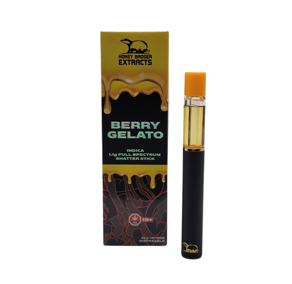 Berry Gelato - 1.1G Disposable Shatter Pen by Honey Badger
