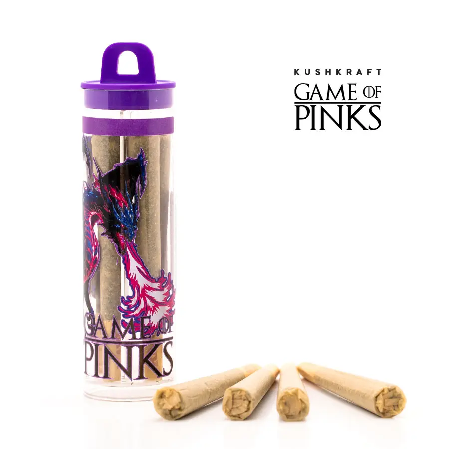Island Pink Indica 4 x 0.8g Exclusive Pre-Rolls - Game of Pinks