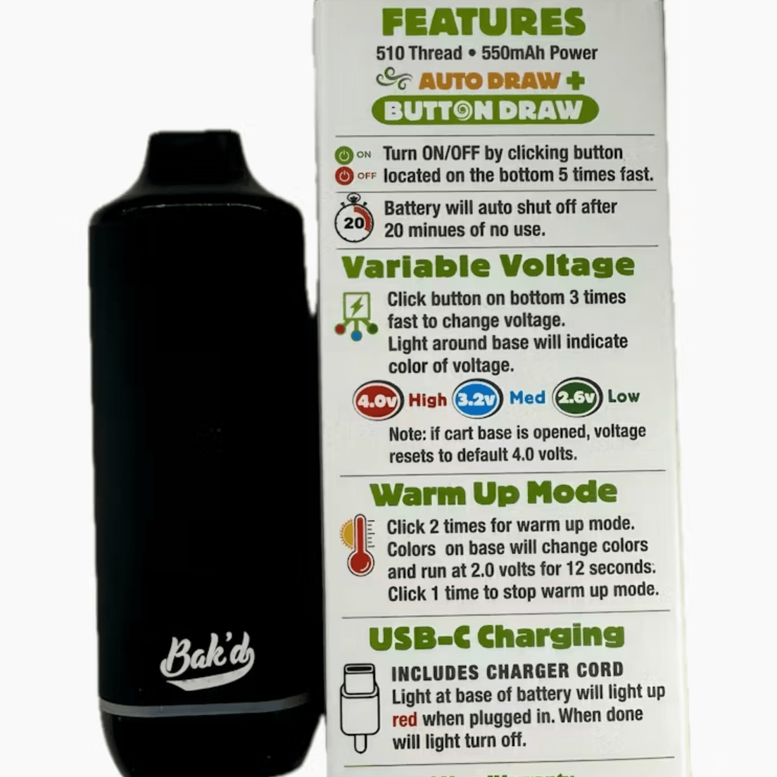 Auto Draw Ripped Battery (Black)