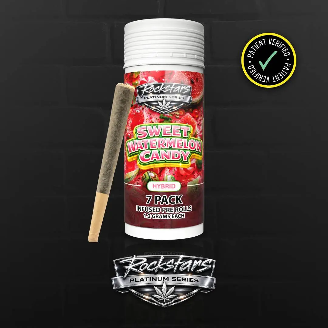 Rockstars - Infused Prerolls - 7 Pack - Sweet Watermelon Candy - 8.4g (H)